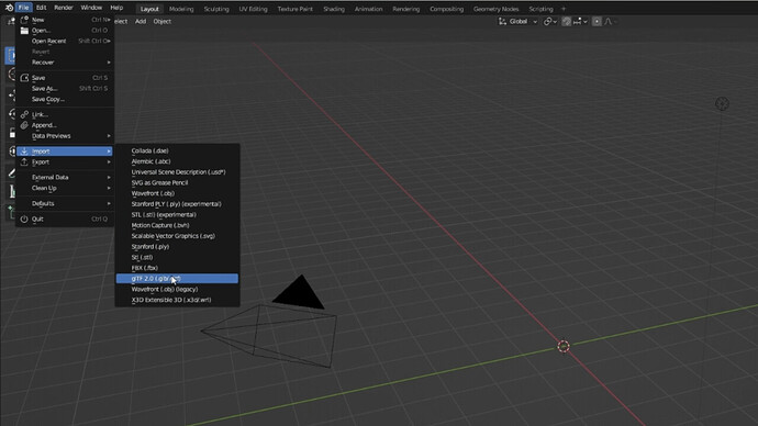 导入 blender 中的模型