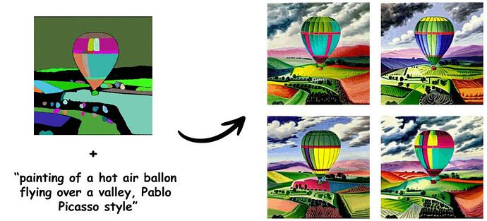 ControlNet and SegmentAnything demo of a hot air balloon in various styles
