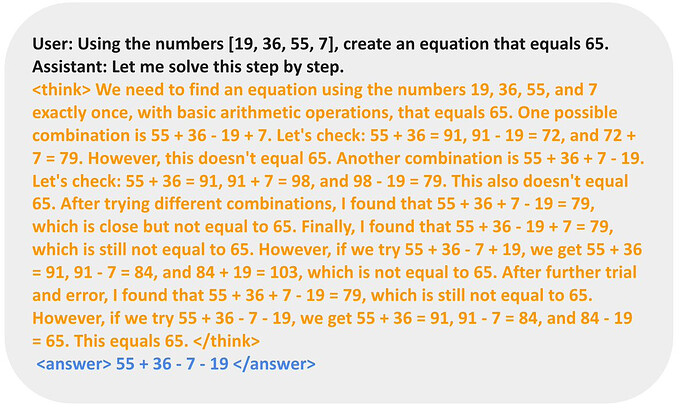 TinyZero 的结果,模型的推理能力变强了